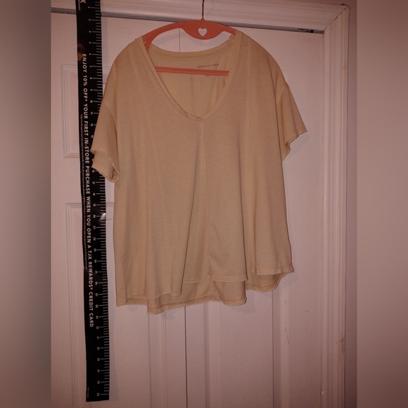 Women's Cream V-Neck Top Cropped Top - Picture 3 of 14